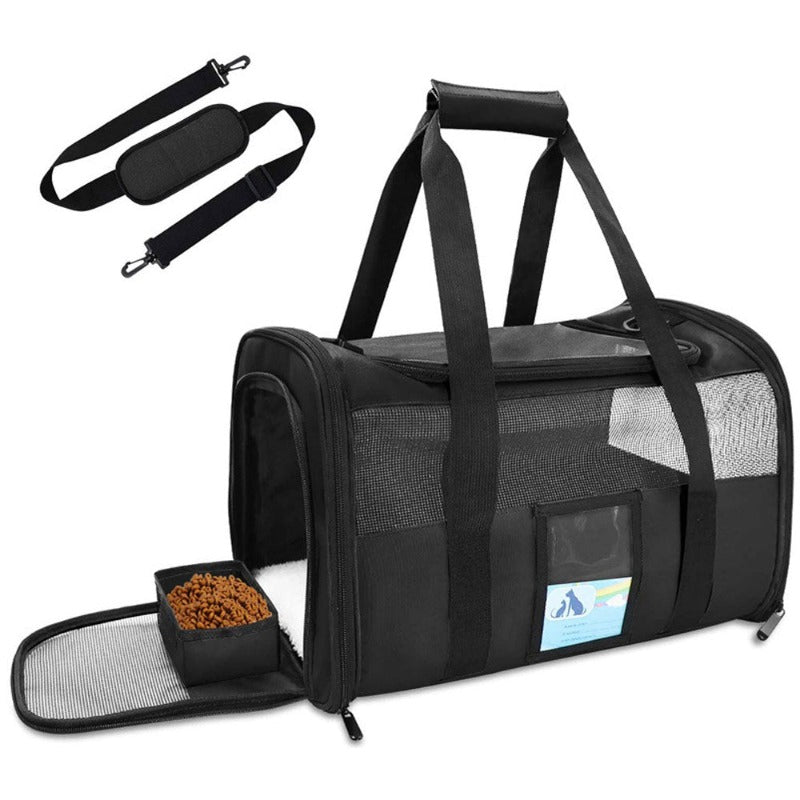 Pet Carrier Bags Transport Bag With Locking Safety Zippers Portable Outdoor Travel Handbag