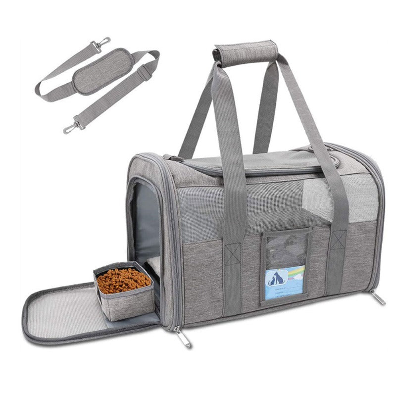Pet Carrier Bags Transport Bag With Locking Safety Zippers Portable Outdoor Travel Handbag