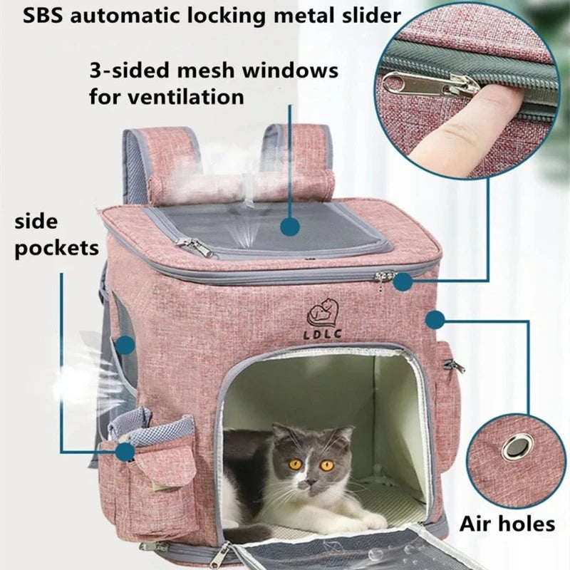 Pet Go Out Backpack Foldable Cat Dog Luggage Travel Bag Detachable Cat Backpacks