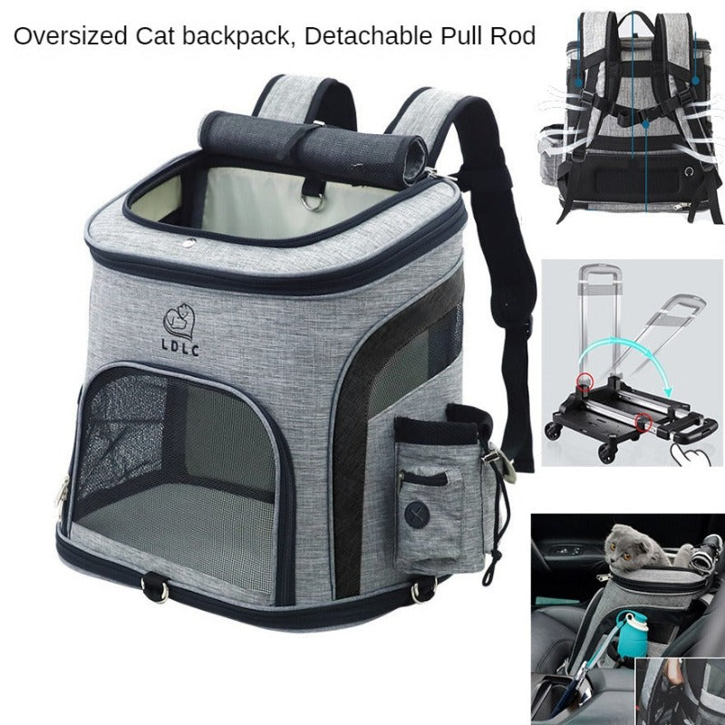 Pet Backpack Cat Backpack Breathable Travel Outdoor Multifunction Backpack Without Fan And Kettle