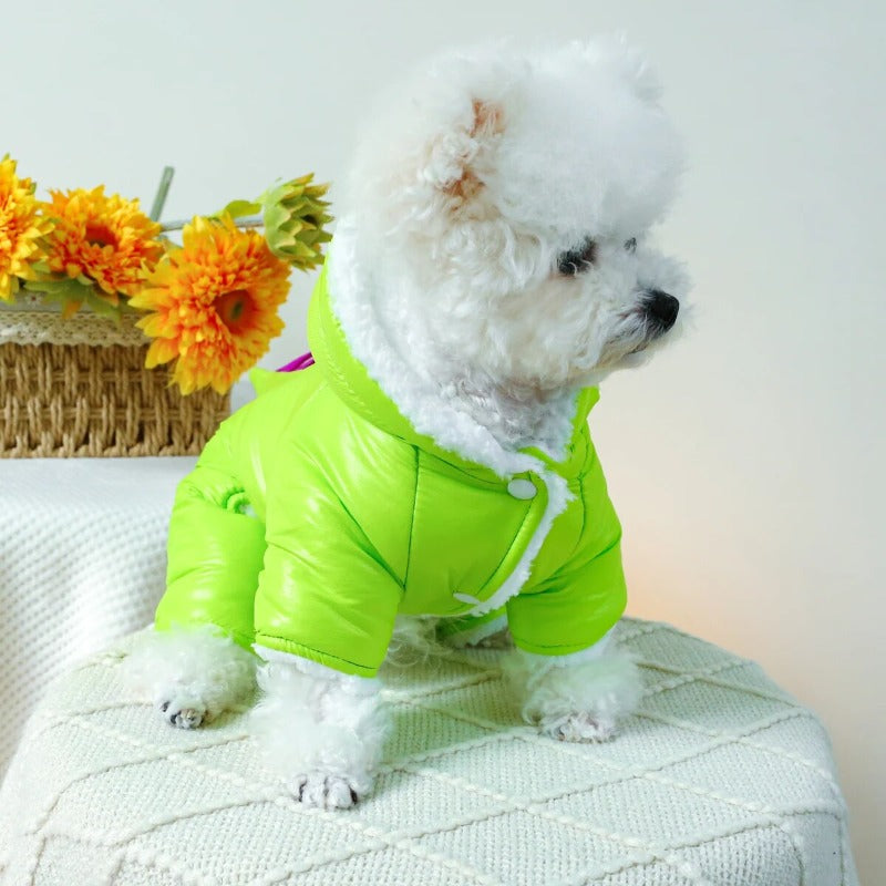 Thickened Warm Dinosaur Four legged Dog Fur Coat with Hat