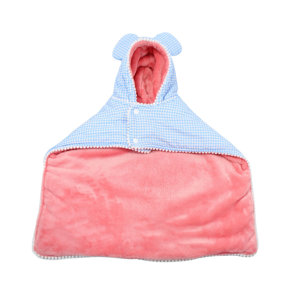 Pet Plaid Shawl Cat Cape Thickening Warm Flannel Pet Nightgown