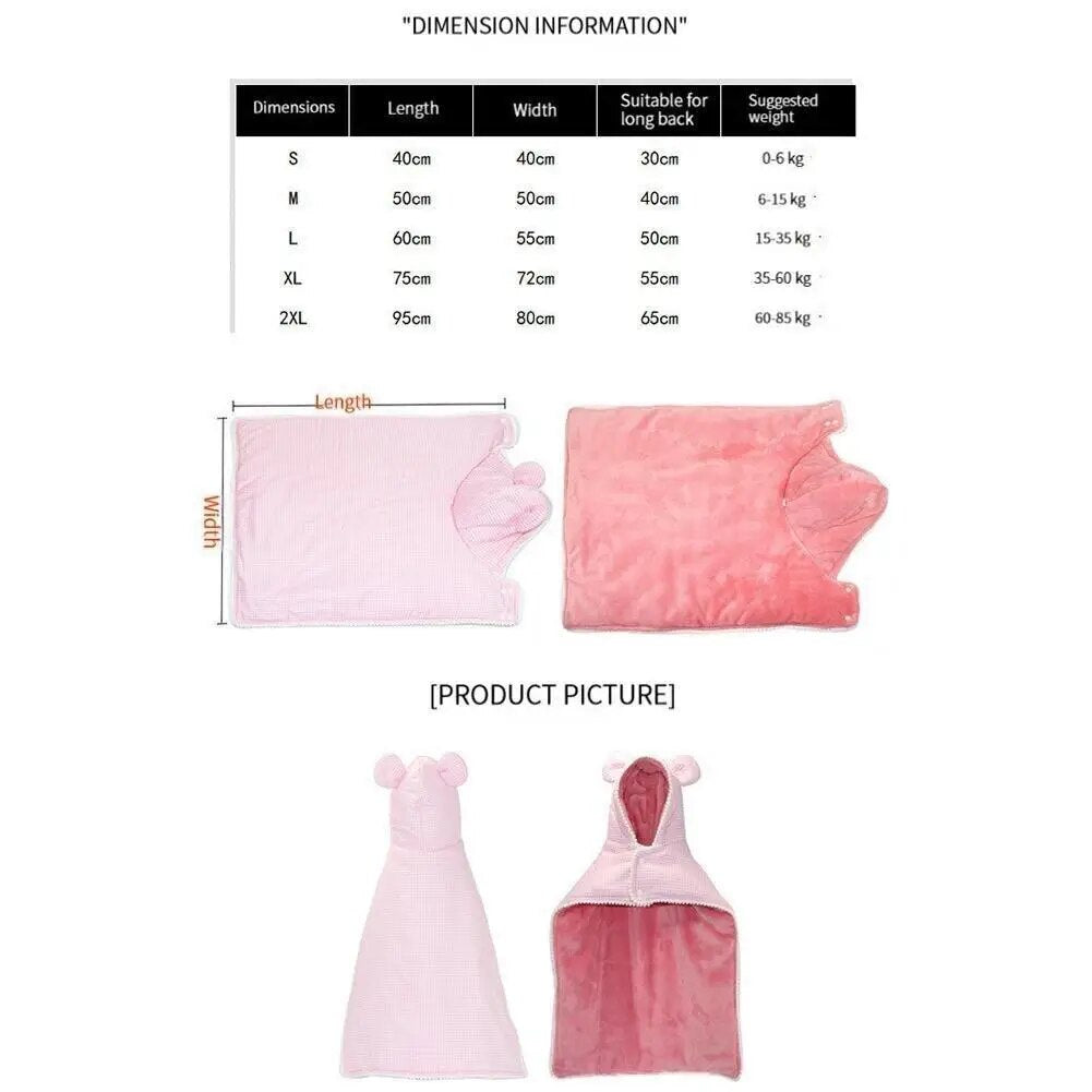 Pet Plaid Shawl Cat Cape Thickening Warm Flannel Pet Nightgown