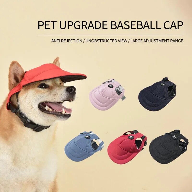 Pet Dog Sunshade Cap Dog Hat Outdoor Baseball Cap Canvas Small Dog Sunscreen
