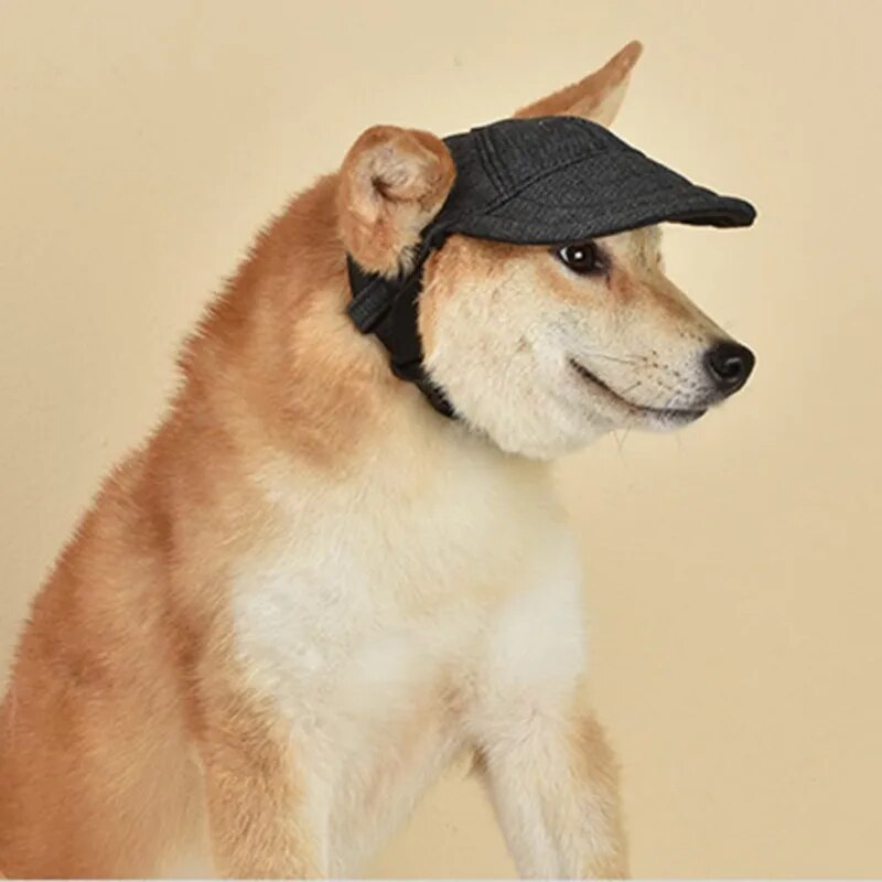 Pet Dog Sunshade Cap Dog Hat Outdoor Baseball Cap Canvas Small Dog Sunscreen