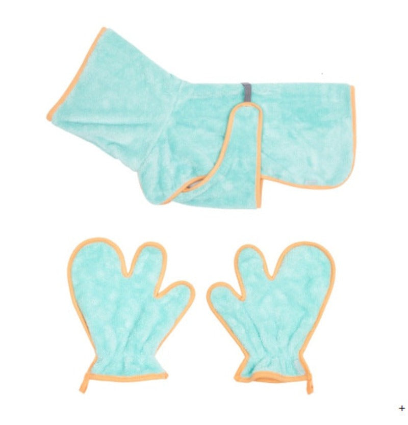 Pet Dog Cat Bathrobe Fine Fiber Absorbent Full Wrap Quick Drying Bathrobe