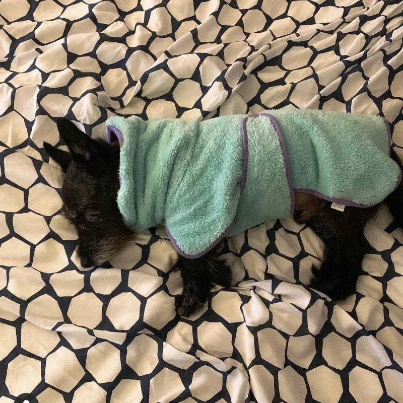Pet Dog Cat Bathrobe Fine Fiber Absorbent Full Wrap Quick Drying Bathrobe