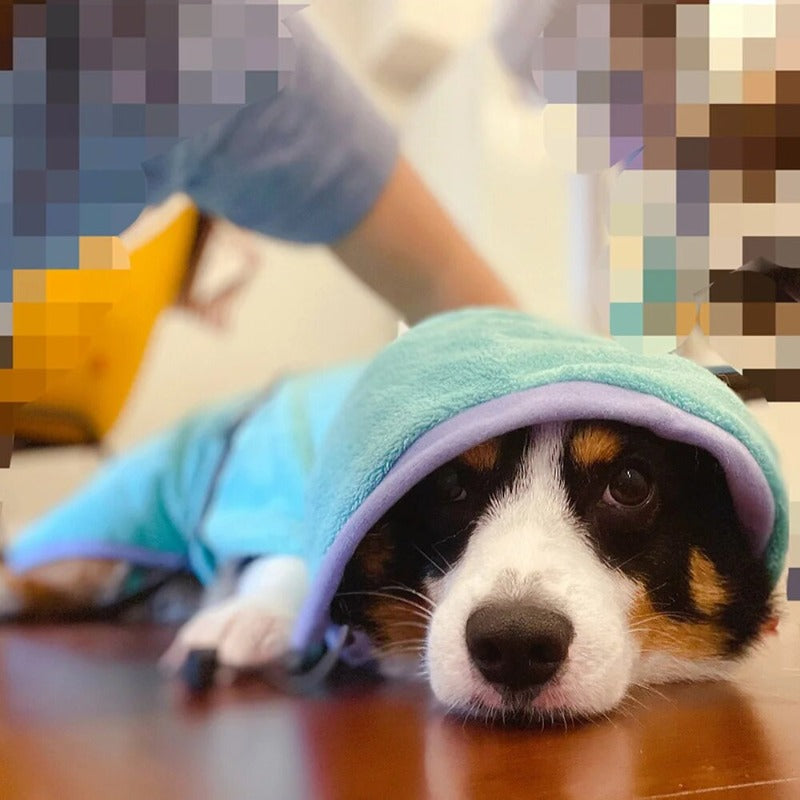 Pet Dog Cat Bathrobe Fine Fiber Absorbent Full Wrap Quick Drying Bathrobe