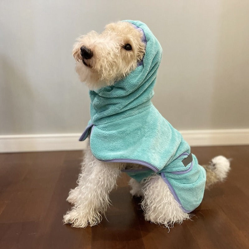 Pet Dog Cat Bathrobe Fine Fiber Absorbent Full Wrap Quick Drying Bathrobe