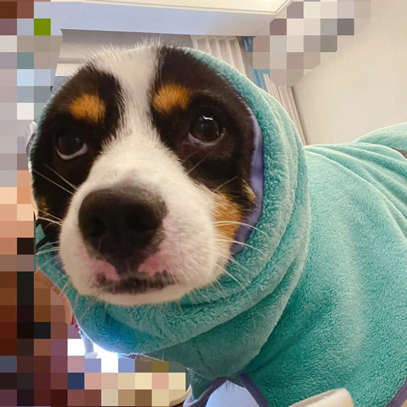 Pet Dog Cat Bathrobe Fine Fiber Absorbent Full Wrap Quick Drying Bathrobe