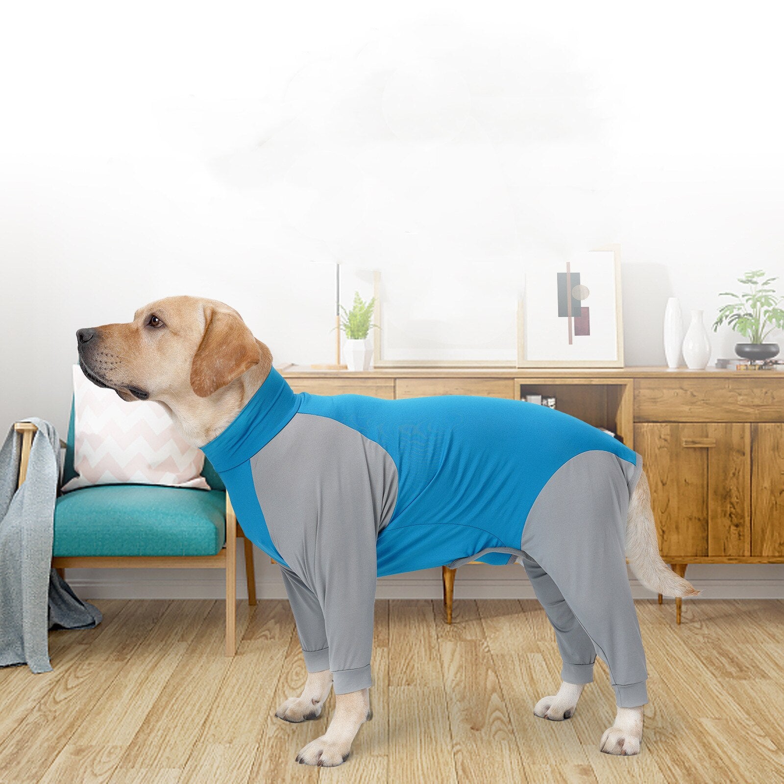 Pet Dog Four-legged Clothes Anti-hair Loss High Elasticity Home Clothes Crew Neck Sleepwear Pajamas