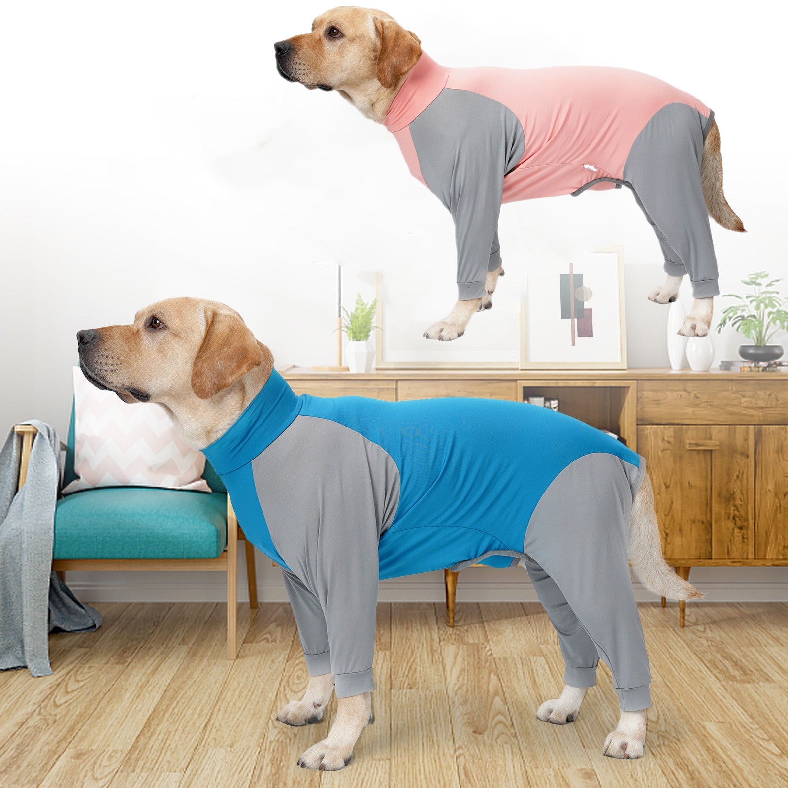 Pet Dog Four-legged Clothes Anti-hair Loss High Elasticity Home Clothes Crew Neck Sleepwear Pajamas