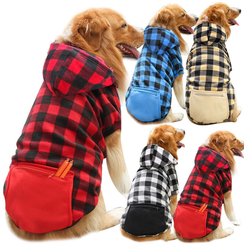 Pet Dog Hoodie Clothes Hooded Jacket Coat Windproof Apparel With Zipper