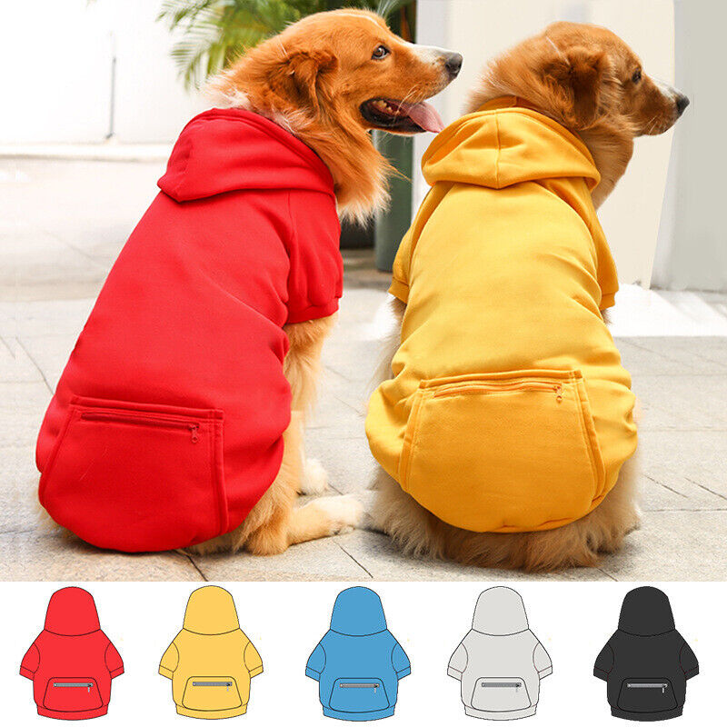 Pet Dog Hoodie Clothes Hooded Jacket Coat Windproof Apparel With Zipper