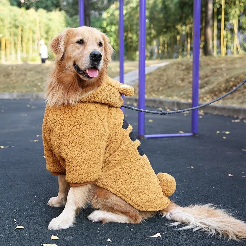 Pet Outfit Hoodie Thick Cotton Padded Clothes Big Dog Coat Jacket