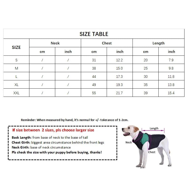 Autumn and Winter Warm Windproof Dog Raincoats Pet Assault Suits