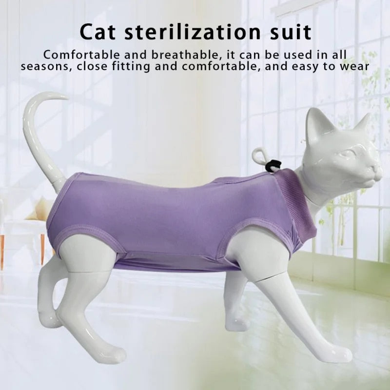 Pet Vest Cat Recovery Suit Jumpsuit Lock After Surgery Wear Vest