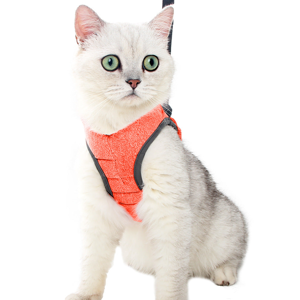 Pet Breathable Chest Strap Reflective Anti-Breakaway Adjustable Pet Cat Harness