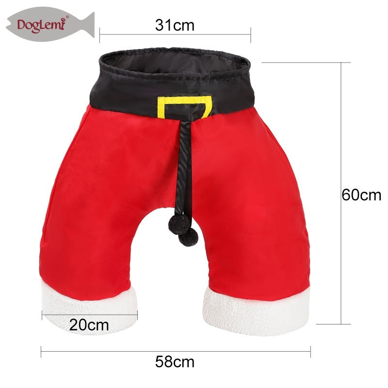 Pet Toy Christmas Sound Paper Three-Way Cat Tunnel Santa Claus Pants