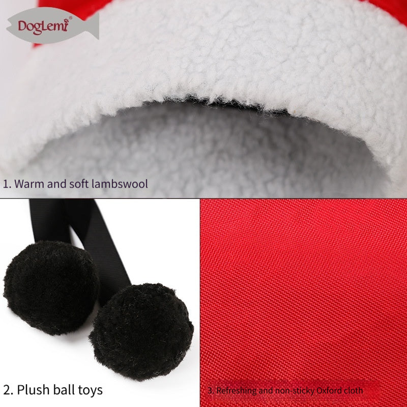 Pet Toy Christmas Sound Paper Three-Way Cat Tunnel Santa Claus Pants