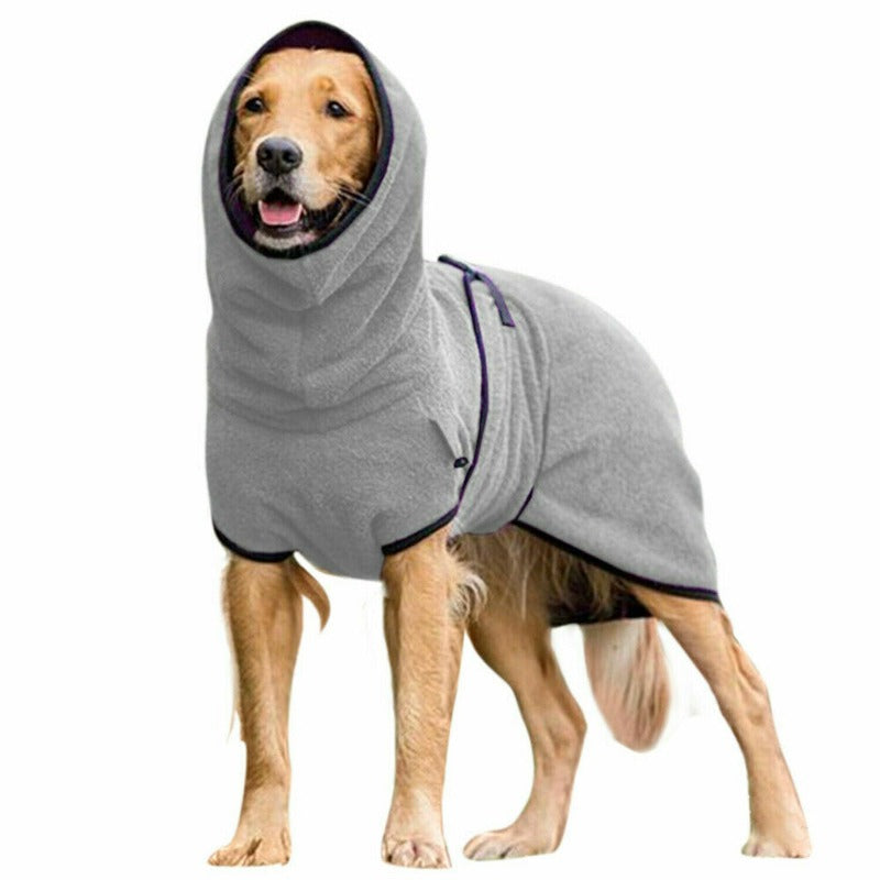 Pets Dog Hooded Bathrobe Towelling Drying Robe