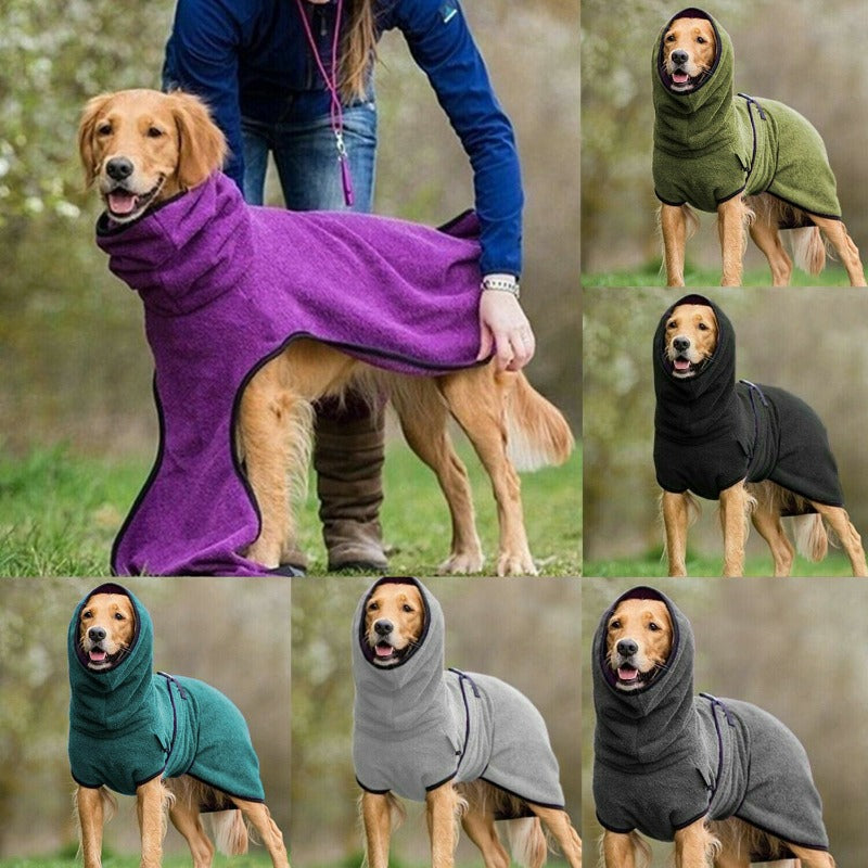 Pets Dog Hooded Bathrobe Towelling Drying Robe