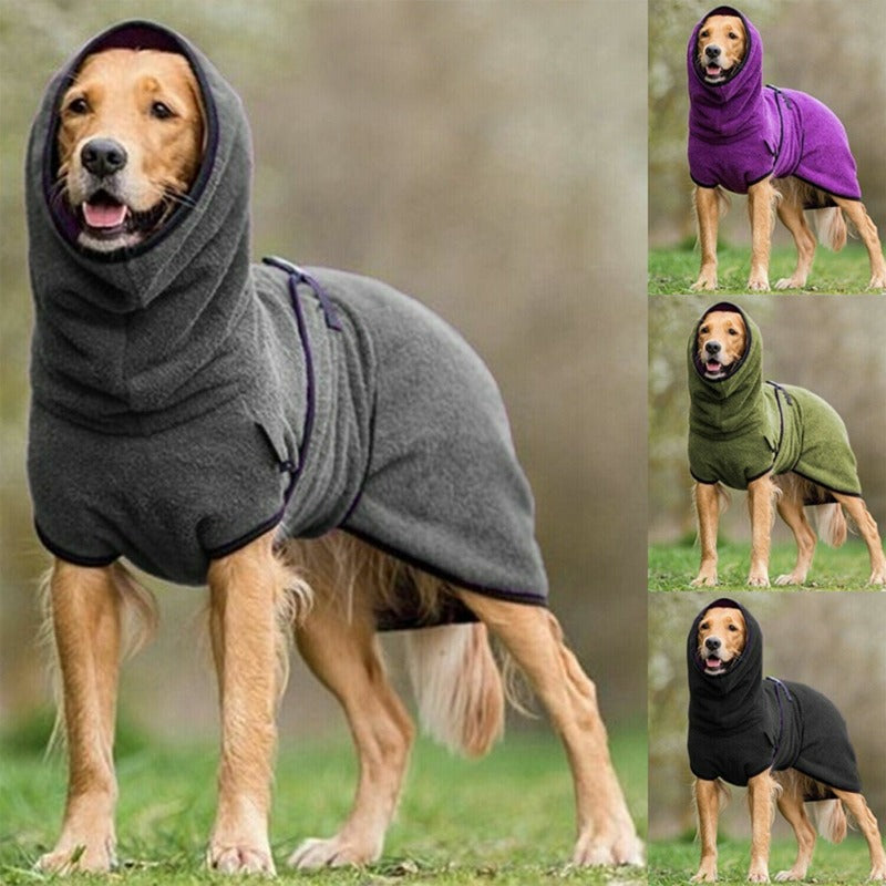 Pets Dog Hooded Bathrobe Towelling Drying Robe