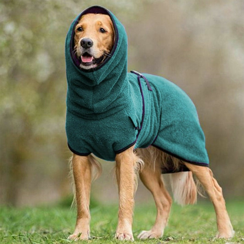 Pets Dog Hooded Bathrobe Towelling Drying Robe