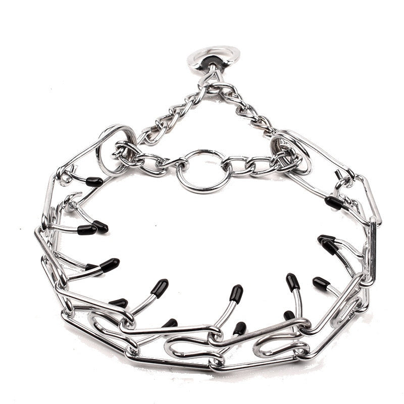 Pinch Dog Training Collar With Comfort Rubber Tips Detachable Stainless Steel Collar