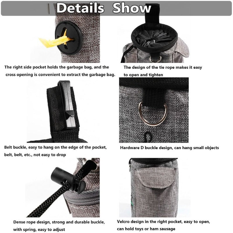 Portable Pet Dog Training Treat Snack Bag