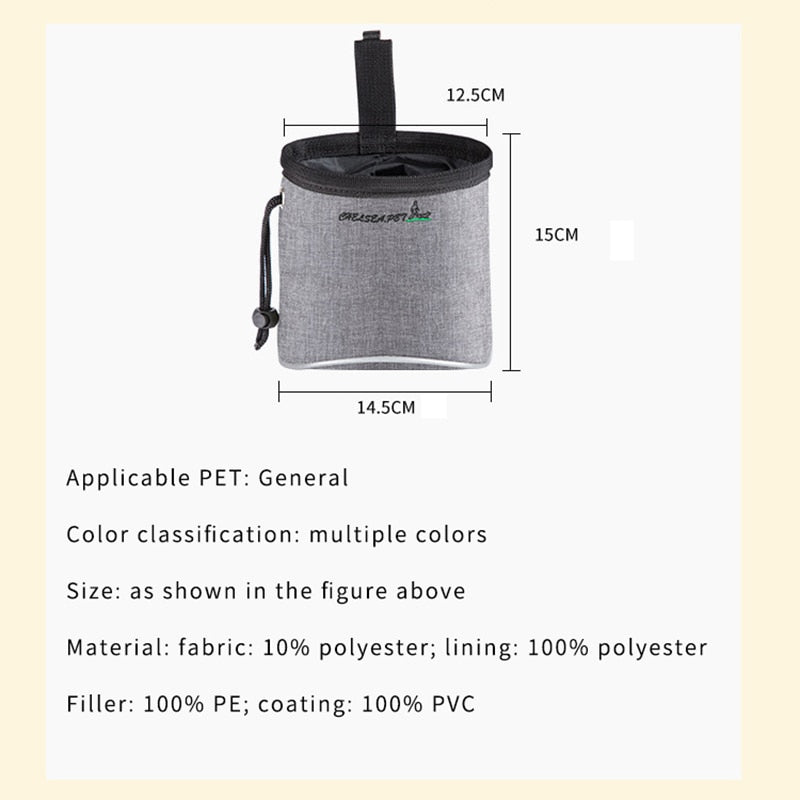 Portable Reflective Dog Training Treat Bag Detachable Dog Food Snack Bag