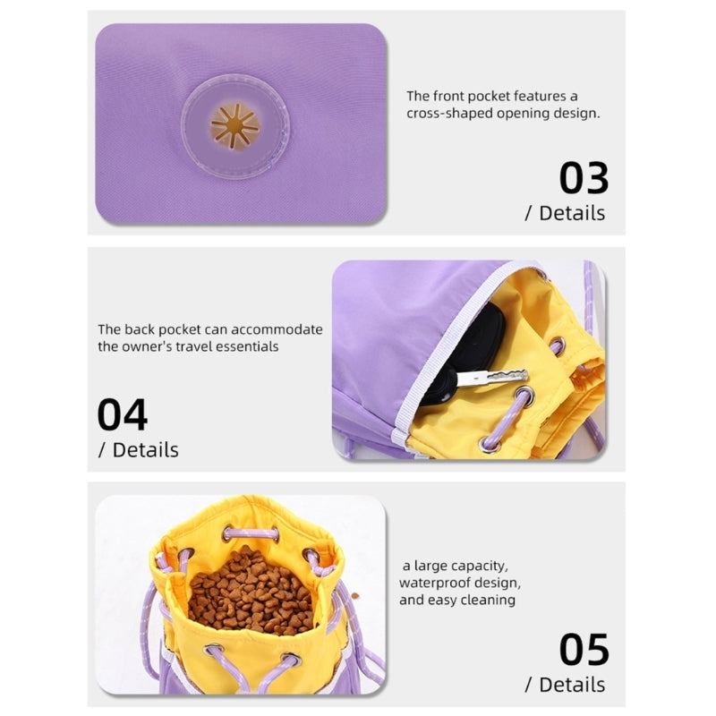 Portable Dog Treat Bag Pocket Sized and Water Resistant Training Waist Bag For Pet Training and Walking Outdoor