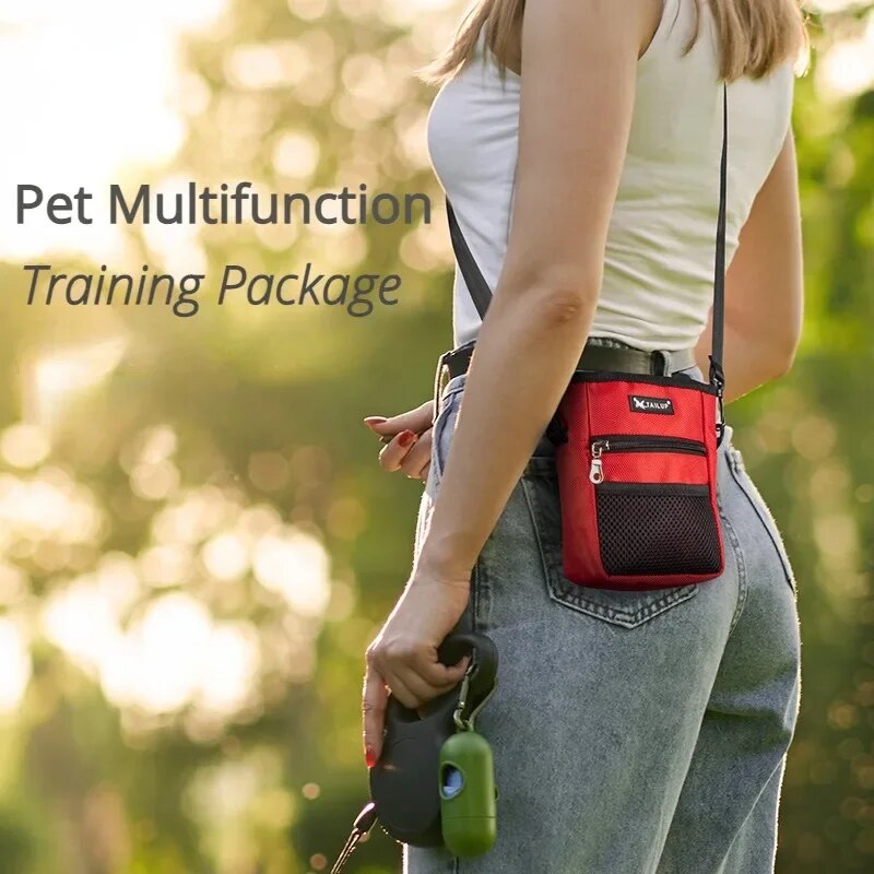 Portable Travel Dog Snack Treat Bags Pet Training Clip-on Pouch Bag