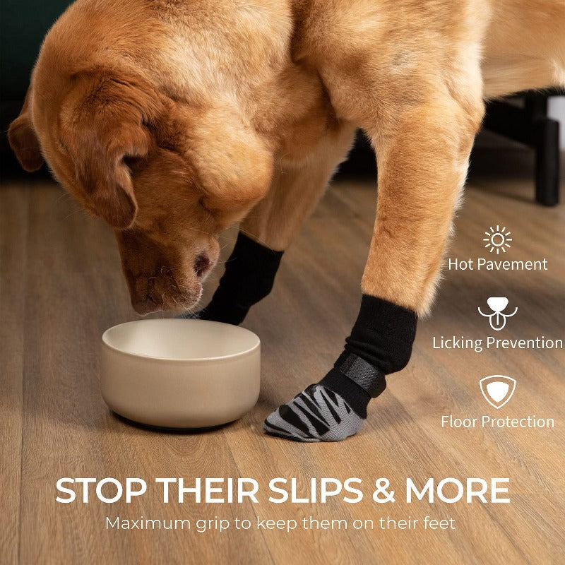 4Pcs/set Premium Non-Slip Dog Socks For Hardwood Floors - Extra-Thick Grip