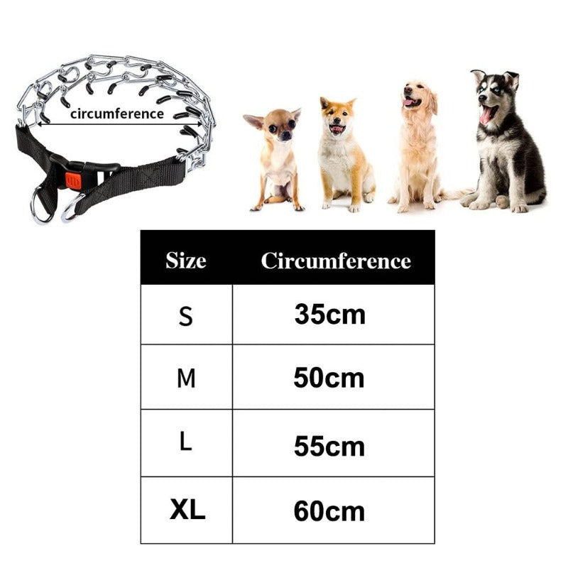 Adjustable Detachable Links Stainless Steel Metal Dog Prong Collar