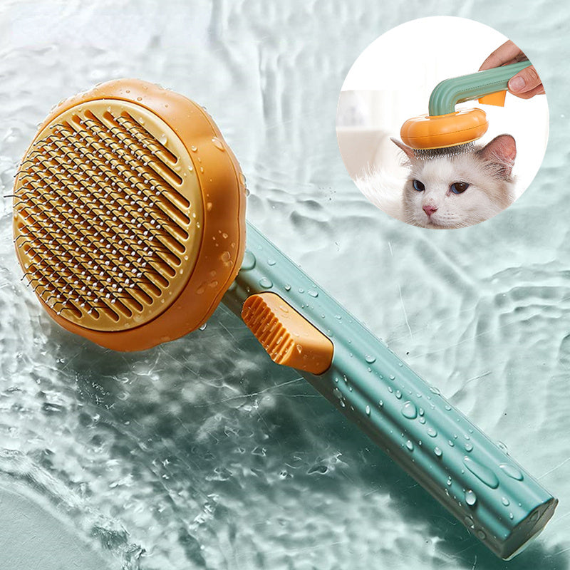 Pumpkin Pet Cat Grooming Comb Self Cleaning Slicker Brush Dog Hair Comb