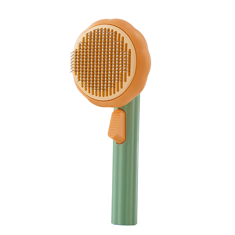 Pumpkin Pet Cat Grooming Comb Self Cleaning Slicker Brush Dog Hair Comb