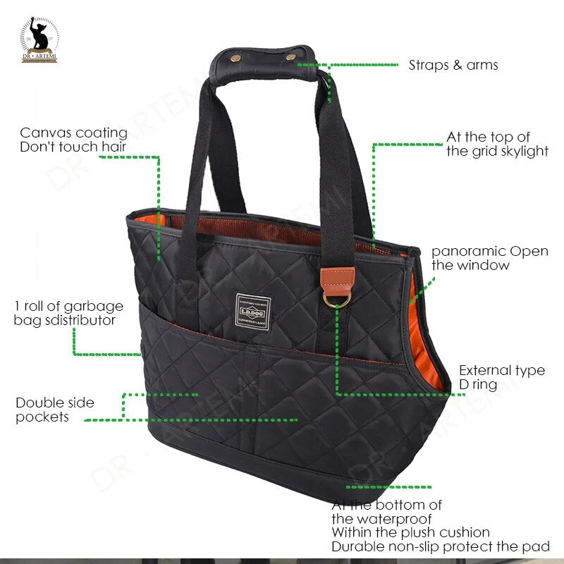 Dog Carrier Bag Portable One-shoulder Dog Bag With Mat