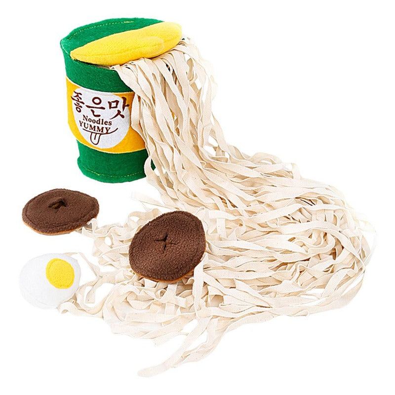 Ramen Noodles Dog Toy Bite-Resistant Plush Food Hide And Sniff Toy
