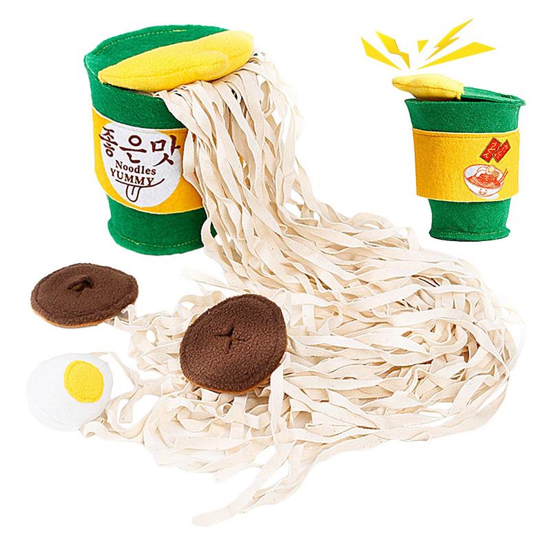 Ramen Noodles Dog Toy Bite-Resistant Plush Food Hide And Sniff Toy