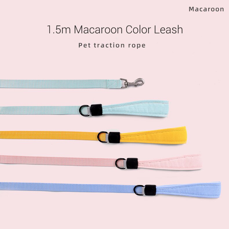 Adjustable Reflective Dog Harness and Leash Set Dogs Macaroon Soft Vest