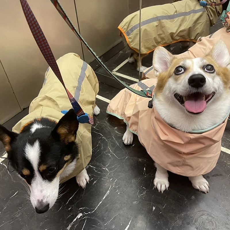 Reflective Dog Raincoat Waterproof Windproof Cat Jacket Jumpsuit