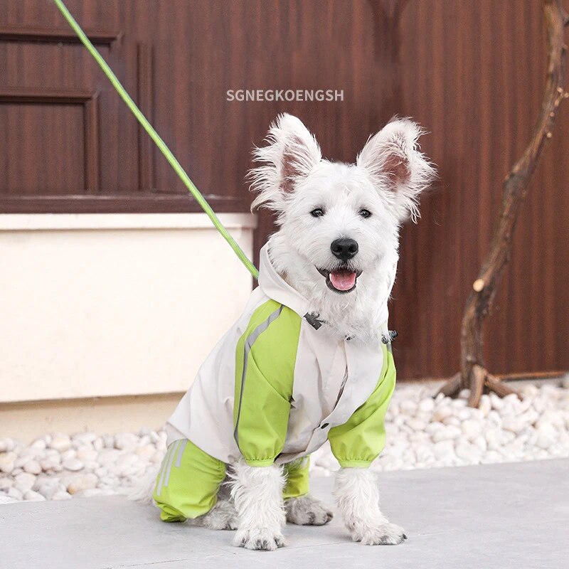 Reflective Dog Raincoat Waterproof Pet Jumpsuit Clothes