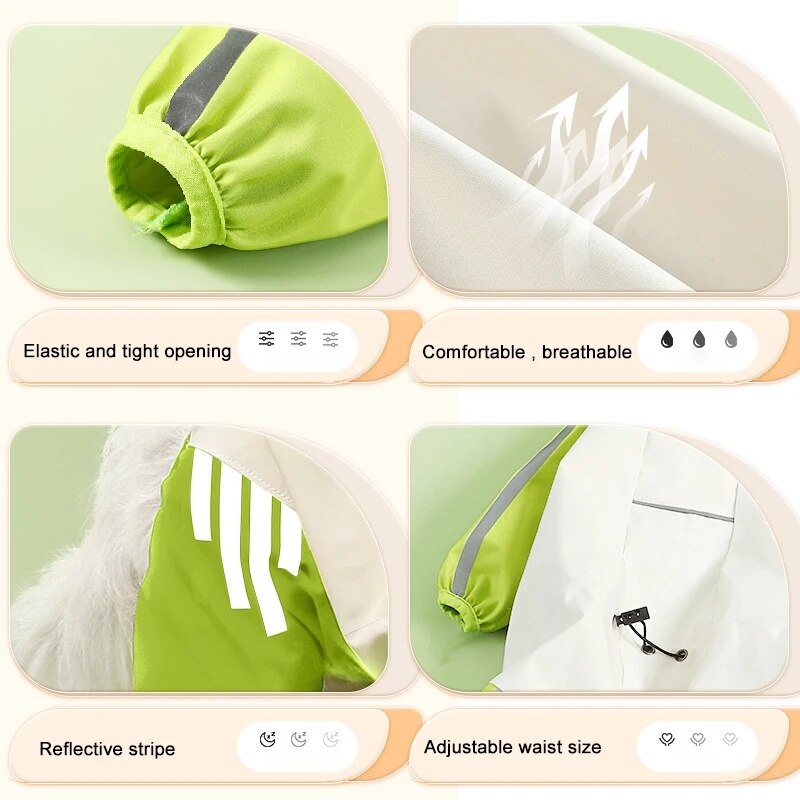Reflective Dog Raincoat Waterproof Pet Jumpsuit Clothes