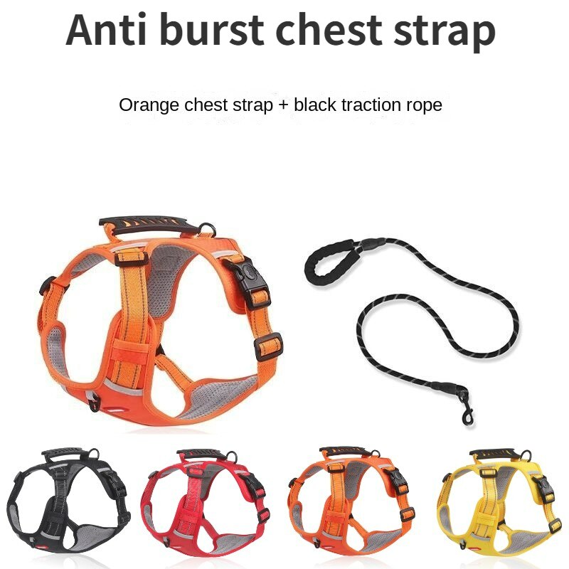 Reflective Pet Dog Harness Vest And Adjustable Dog Leash Set