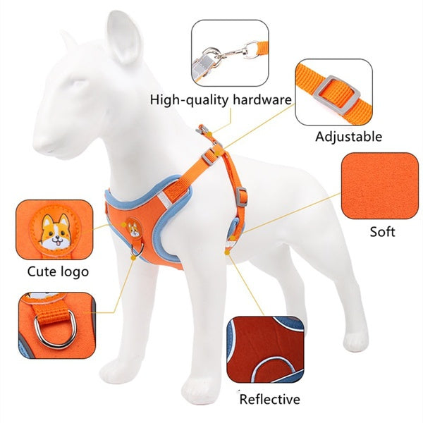 Pet Dog Harness and Leash Set Adjustable Reflective Leashes Set