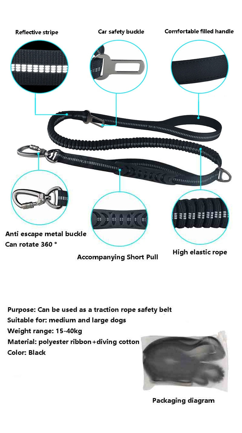 Dog Leash Rope Nylon Reflective Explosion-Proof Durable Leash For Large Dog