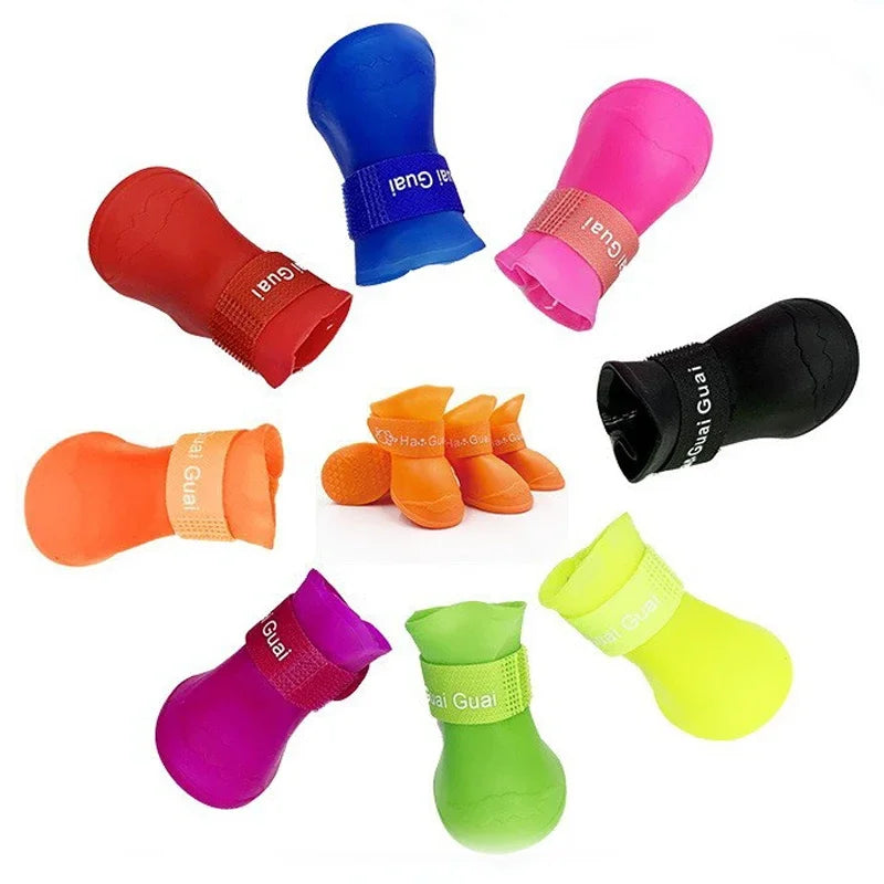 1set Silicone Anti-scratch Dog Foot Shoes