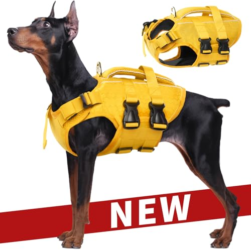 High Flotation Swimming & Boating Adjustable Sizes Lightweight Dog Life Preserver with Rescue Handle