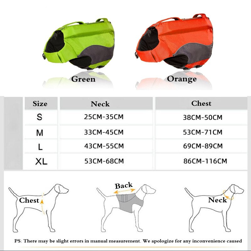 Pet Dog Life Jacket With Rescue Handle S~XL